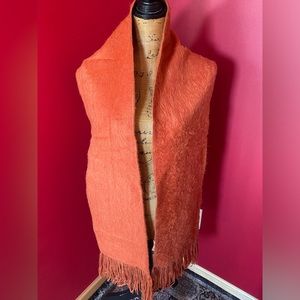 Peruvian Link Alpaca Collection Luxury Fringe Scarf in Fire Orange